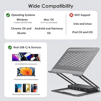 USB C Laptop Stand Docking Station