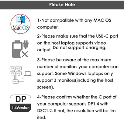 USB C Docking Station Dual MP Monitor