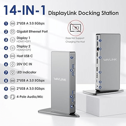 Dual 5K HDMI Laptop Docking Station