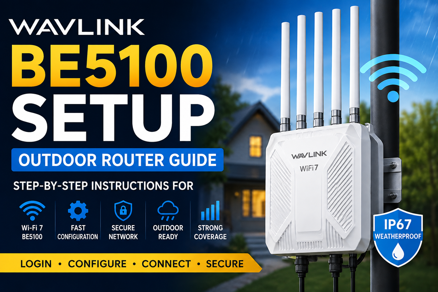 Wavlink BE5100 Wi-Fi 7 outdoor router setup